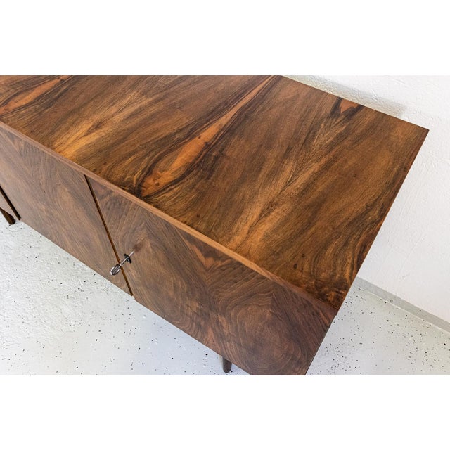 Vintage Walnut Sideboard from LFM, Poland, 1970s For Sale - Image 9 of 13