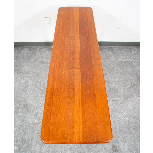 Mid-Century Modern Mid Century Modern Console Table Teak Solid Wood Denmark Vintage Rectangular MCM For Sale - Image 3 of 12