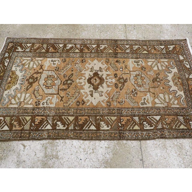 Mid 20th Century Galerie Shabab Collection Mid-20th Century Persian Malayer Throw Rug For Sale - Image 5 of 7