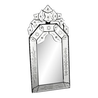 Vintage Mid 20th Century Handcrafted Etched Venetian Wall Mirror. For Sale