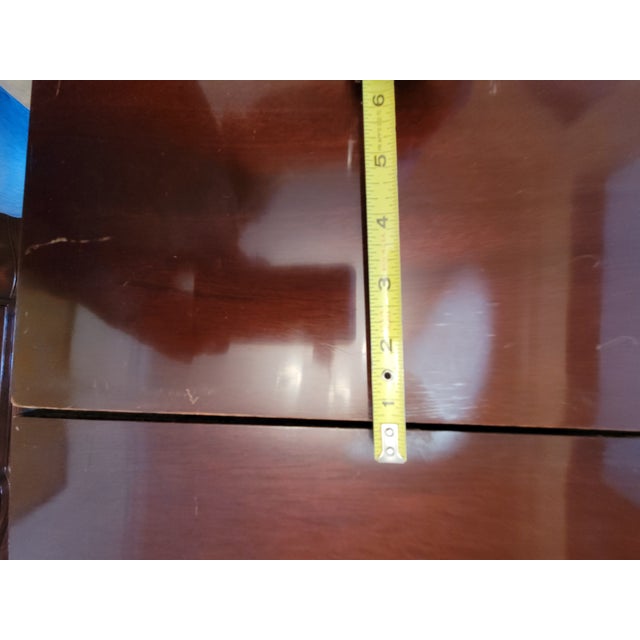 1940s Morganton Furniture Flame Mahogany Double Pedestal Dining Table--Seats 8-10 For Sale - Image 16 of 16