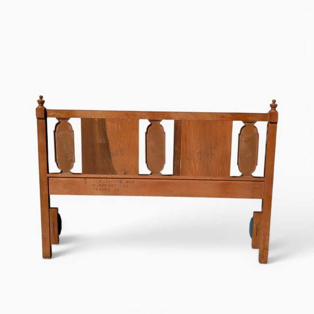 Mid-Century Modern 1960s Mid-Century Carved Wood Full-Size Headboard For Sale - Image 3 of 14