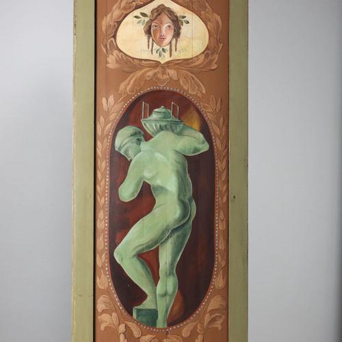 Green Directoire Wardrobe in Lacquered and Painted Walnut For Sale - Image 8 of 15