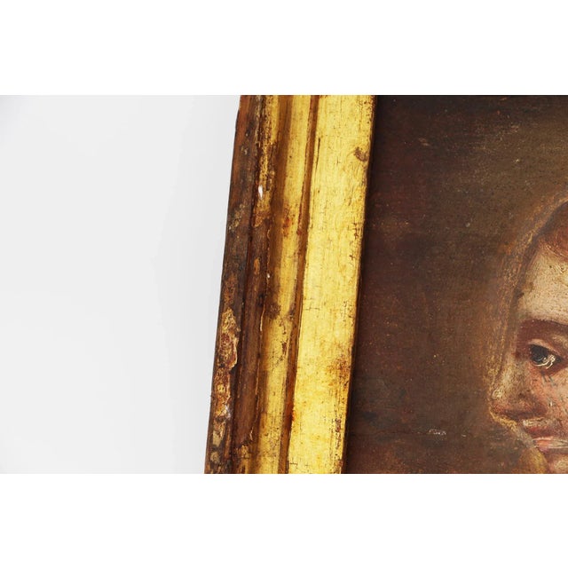 Brown 17th Century Baroque Mary Magdalene Painting, Oil on Wood, Portuguese For Sale - Image 8 of 12