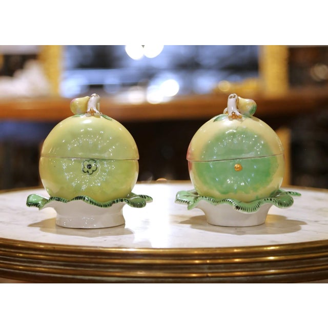 Pair of 19th Century Russian Kuznetsov Hand-Painted Porcelain Pear-Form Tureens For Sale - Image 11 of 14