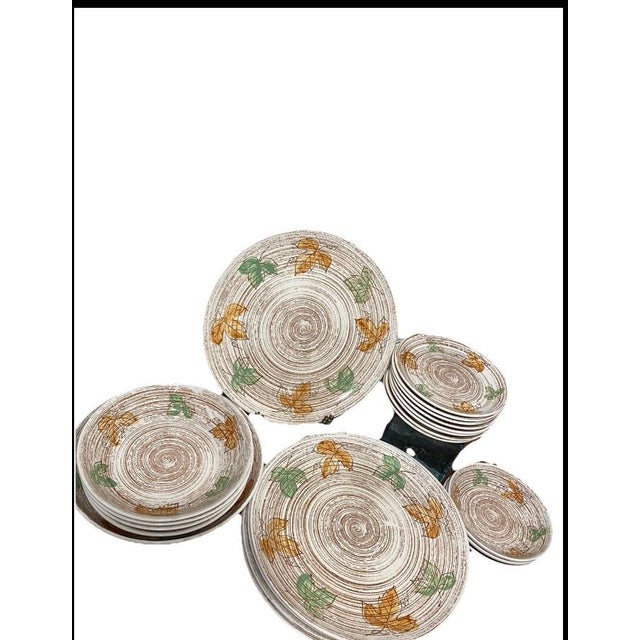 Vintage NASCO HAND PAINTED SWIRL JAPAN Autum Leaves Porcelain Dinnerware Set. Stunning ! Rare ! Excellent vintage...
