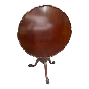 Antique Round Pedestal Table Entry Foyer Kittinger Mahogany