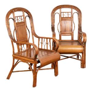 Pair, Bamboo Arm Chairs, China Circa 1880