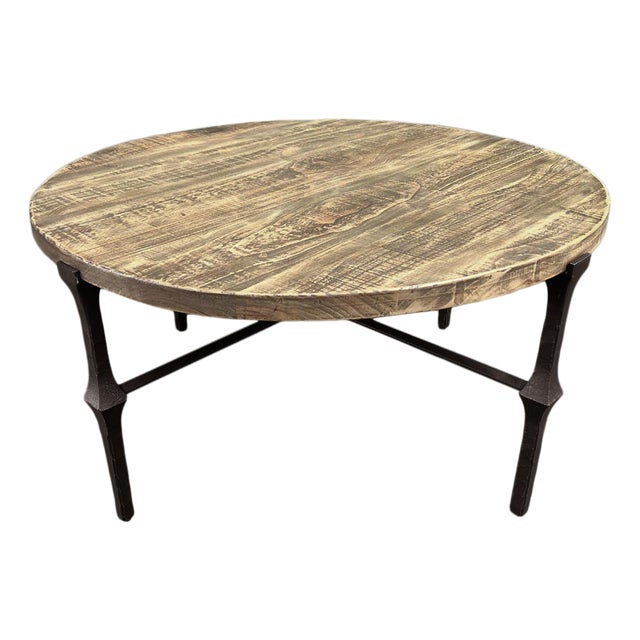 Modern Farmhouse Round Coffee Table For Sale