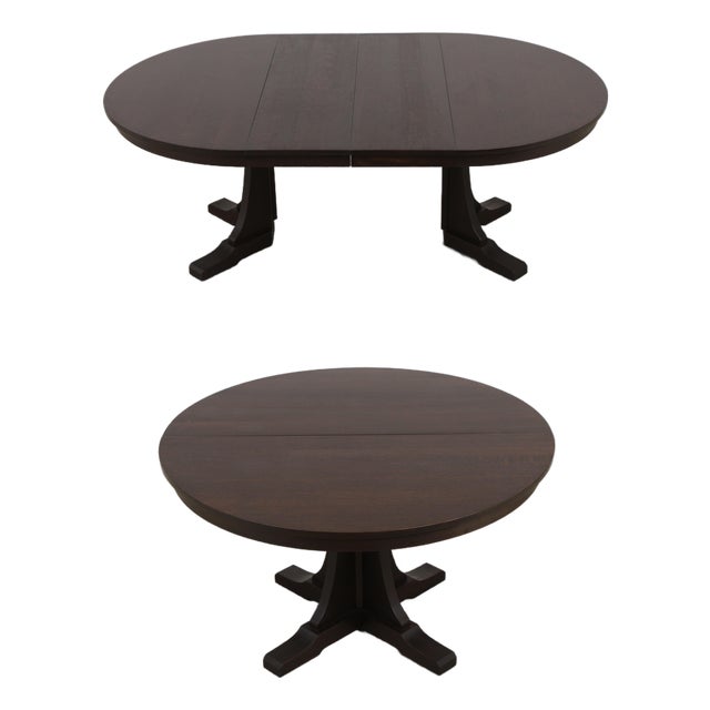 Stickley Mission Oak Round Dining Table For Sale