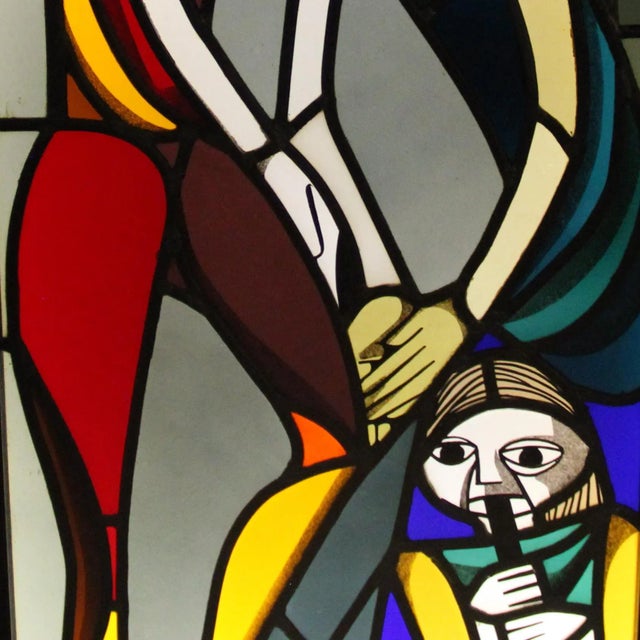 Leaded Glass Lamp with Musical Design For Sale - Image 9 of 11