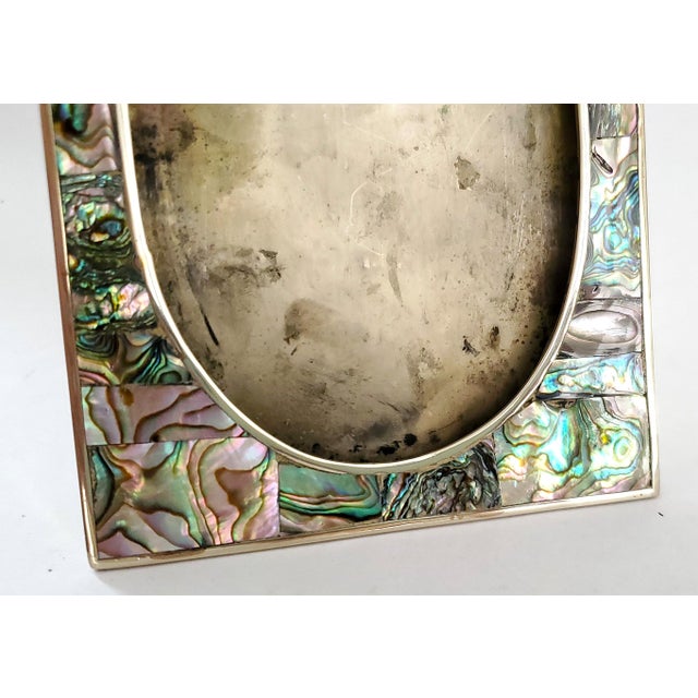Picture Frame 1950s Abalone Shell & Silver Wolmar Emilia Los Castillo Style For Sale - Image 9 of 13