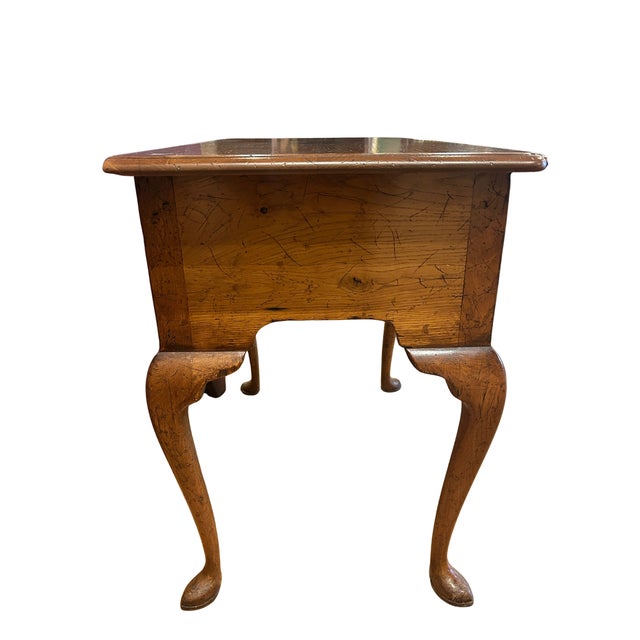 Mid 20th C Made English Queen Anne Lowboy Made From 15th C Cathedral Roof Timbers For Sale - Image 4 of 9
