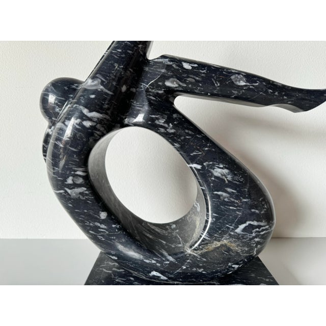 Stone Vintage Black & White Marble Abstract Woman Sculpture For Sale - Image 7 of 10