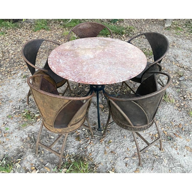 1960s Pair Sculptural French Bistro Chair in Welded Steel, Brutalist Style For Sale - Image 5 of 14