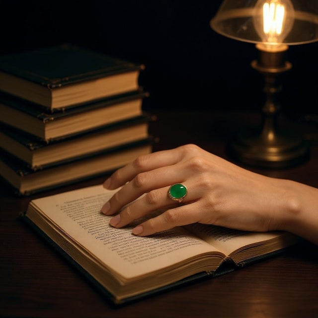 Fred Paris 18K Yellow Gold Chrysoprase Stacking Ring Metal: 18K Yellow Gold (Au750, French marks) Gemstone: Fine quality...