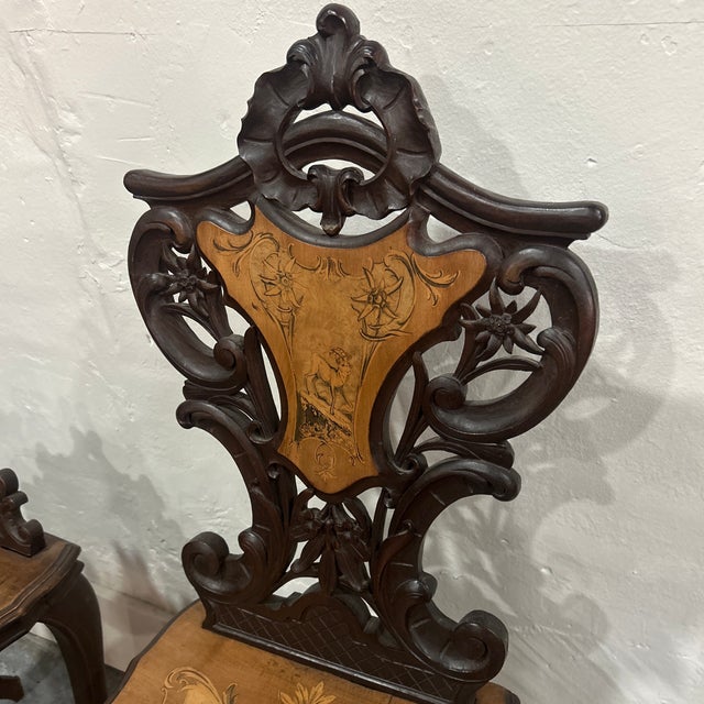 1940s 1940s Rare Albert Schild Inlaid Chair Pair For Sale - Image 5 of 5