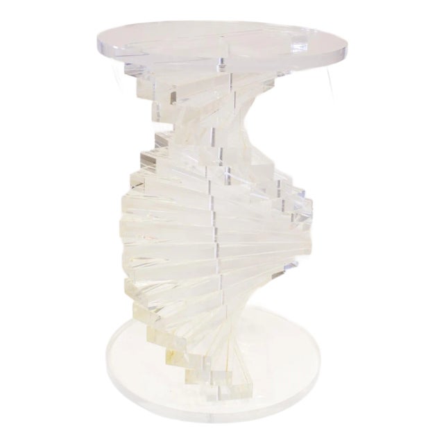 Vintage Acrylic Twist Pedestal For Sale