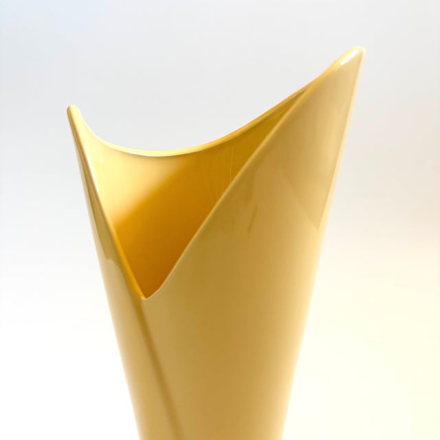 Postmodern 80s Postmodern Yellow Wrapped Vase For Sale - Image 3 of 8