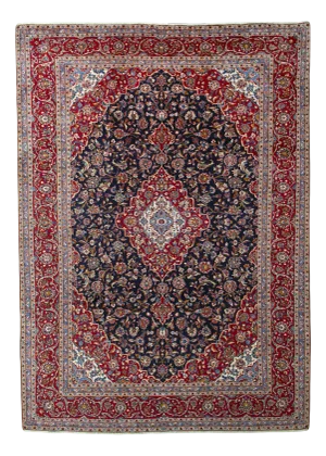 Hand-Knotted Kashan Cork Oriental Rug