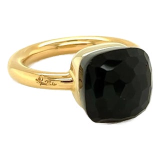 Pomellato Nudo Garnet 18k Two Tone Gold Ring, Size 4.5 For Sale