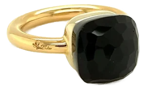 Pomellato Nudo Garnet 18k Two Tone Gold Ring, Size 4.5