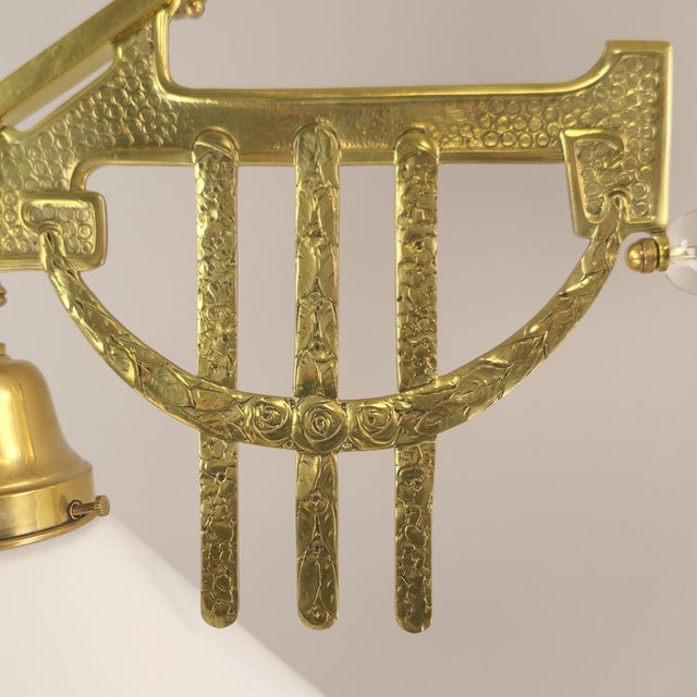 Art Deco Viennese Brass Hanging Lamp, 1920s For Sale - Image 16 of 18