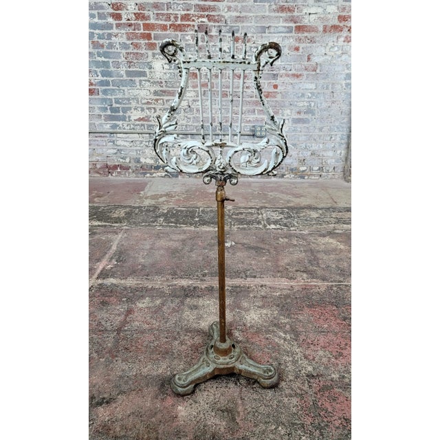 19th Century Victorian Cast Iron & Bronze Music Stand For Sale - Image 9 of 10