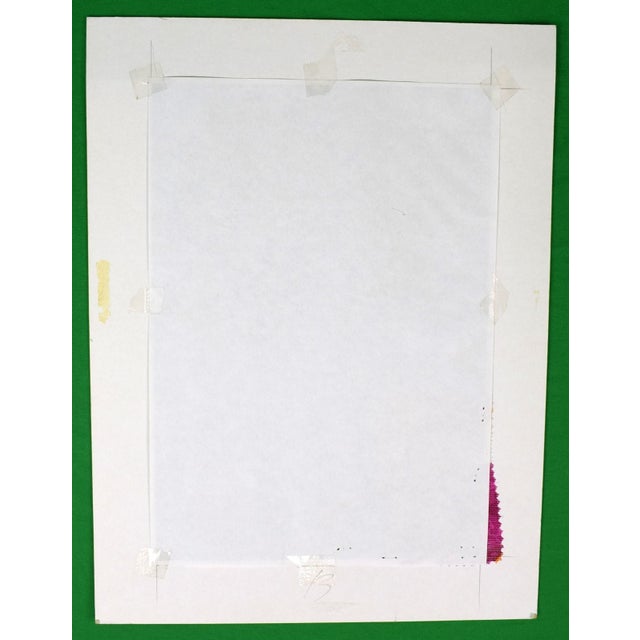 1980s Givenchy Paris No 50 Hand Color Fashion Plate For Sale - Image 4 of 4