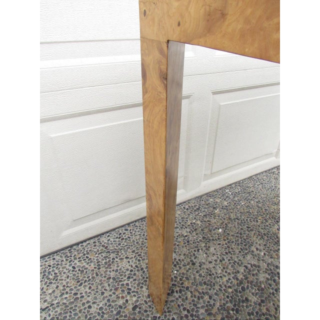 Burl Walnut Extendable Parsons Dining Table by Edward Wormley for Dunbar For Sale - Image 14 of 18