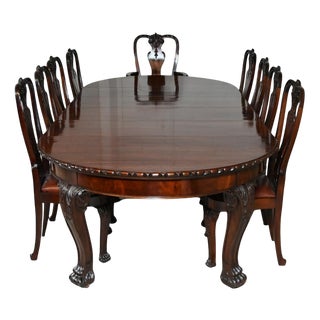 Victorian Mahogany Dining Set from Gillows of Lancaster, 1890, Set of 9 For Sale