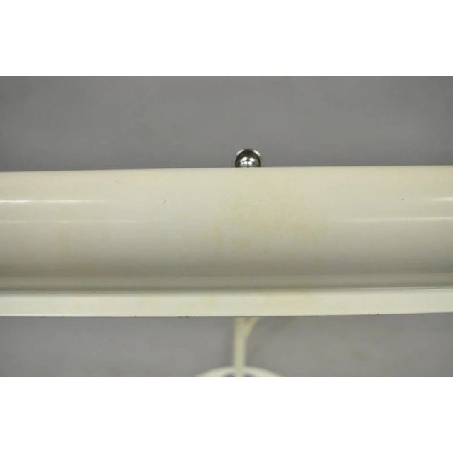 Late 20th Century Vintage Mid Century Modern White Enamel Metal Arch Desk Lamp W/ Chrome Accents For Sale - Image 5 of 12