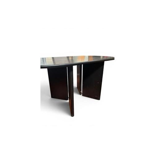 2000 - 2009 Vintage Brutalist Dark Wood Folding Table, 1970s For Sale - Image 5 of 9