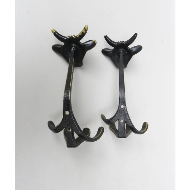Black Black Brass Animal Cloakroom Hook by Walter Bosse, 1950s, Set of 12 For Sale - Image 8 of 18