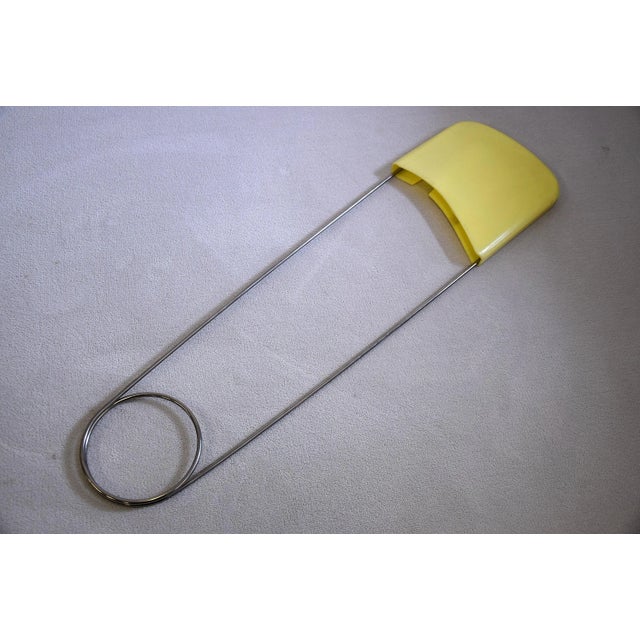 Yellow Large Decorative Safety Pin from Think Big, 1980s For Sale - Image 8 of 8