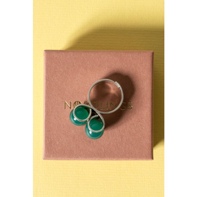 Silver and Chrysprase Ring from Elis Kauppi, 1960s For Sale - Image 6 of 9