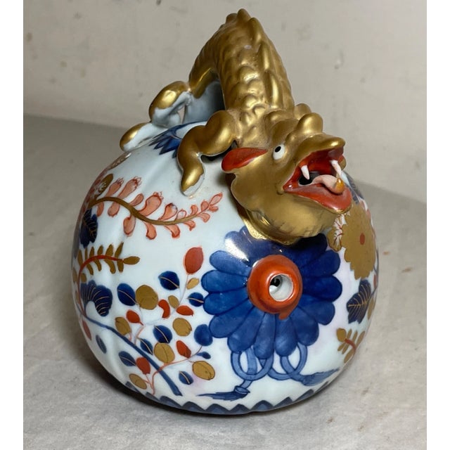 Ceramic Vintage Handmade Japanese Imari Gilded Dragon Painted Porcelain Dragon Teapot For Sale - Image 7 of 13