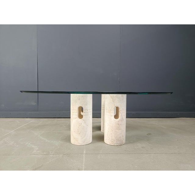 Vintage Travertine and Glass Coffee Table, 1970s For Sale - Image 14 of 18