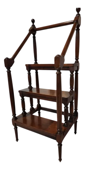 Italian Walnut Library Staircase