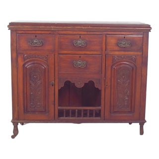 Vintage Portuguese Tall Sideboard, 1920 For Sale