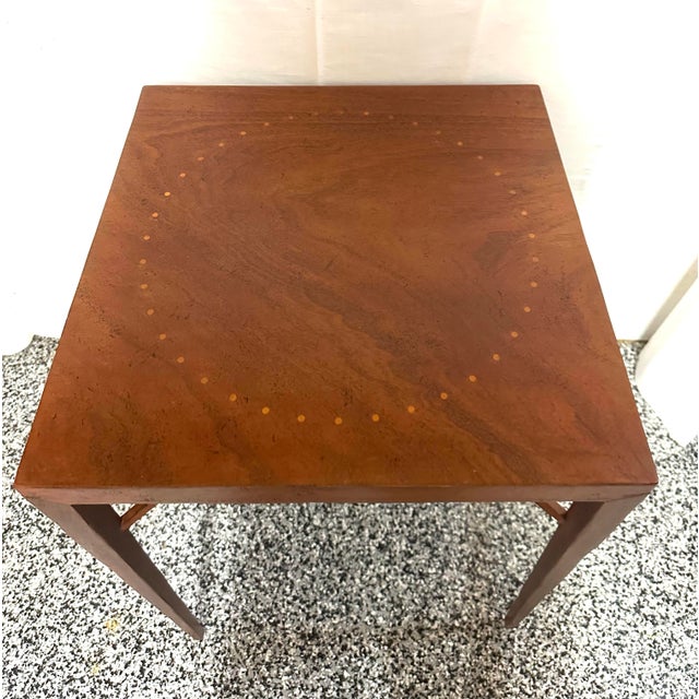 Milling Road a division of Baker Furniture 2 tier, dot inlaid side table. Circa 1990’s Measures 22” x 22” x26” Made in USA...