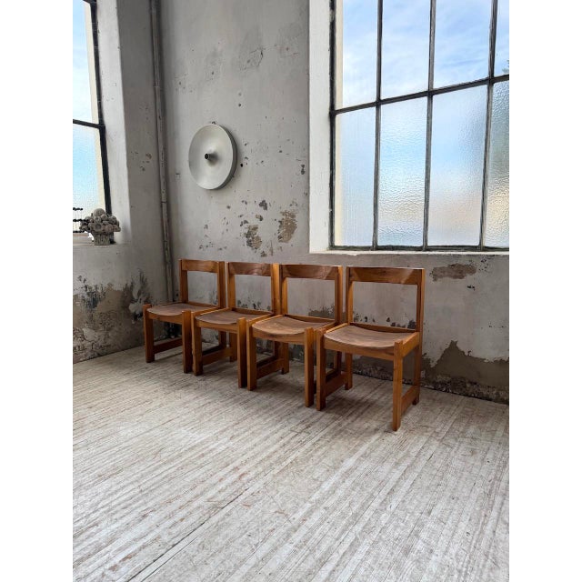 1980s Elm Chairs in the style of Maison Regain, 1980s, Set of 4 For Sale - Image 5 of 18