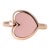 1980s Fidia Firenze Pink Enamel Heart & Diamond Ring in 18k Rose Gold, Size 5.5 For Sale