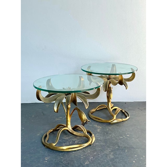 Vintage Regency Arthur Court Lily Side Tables - A Pair For Sale In West Palm - Image 6 of 12