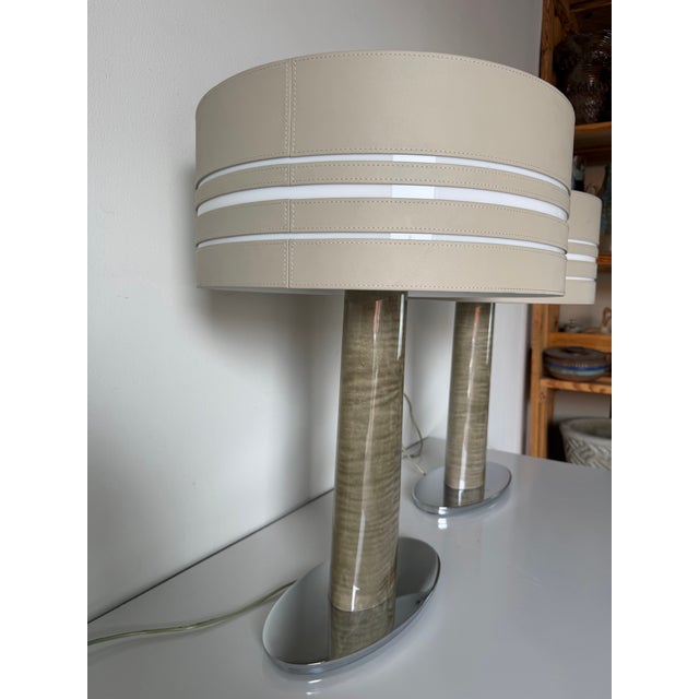 An exceptional pair of authentic Bentley Home “Morpeth” table lamps, handcrafted in Italy by Luxury Living Group. These...