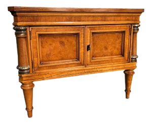 Mid 20th Century Vintage French Walnut Storage Nightstand