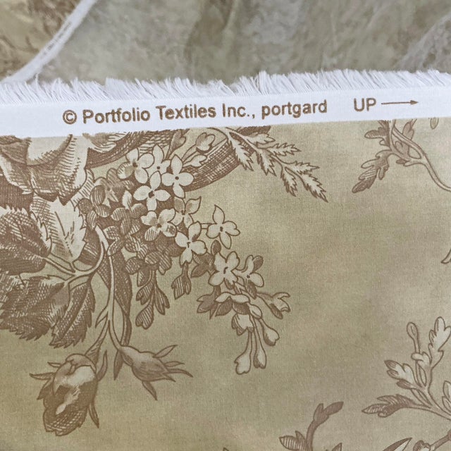 1990s Laura Ashley 9+ Yds Queensway French Country Toile Fabric Sage Green Cotton Vintage 1990s New Old Stock For Sale - Image 5 of 5