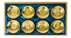 Vintage 1970’s Chinese 24 Kt. Gold Plated Bowls - Set of 8
