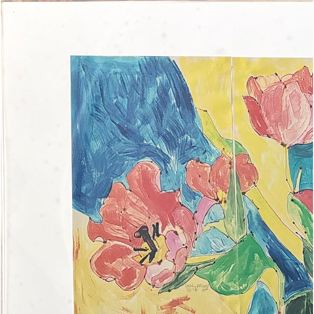 Mid Century American Artist Sally Brody Framed Monotype Painting, Water-Based Inks on Paper, Framed, Signed For Sale - Image 9 of 10