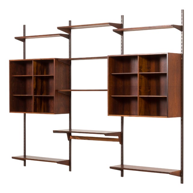 Rosewood Wall Unit by Kai Kristiansen for FM Mobler, Denmark, 1960s For Sale